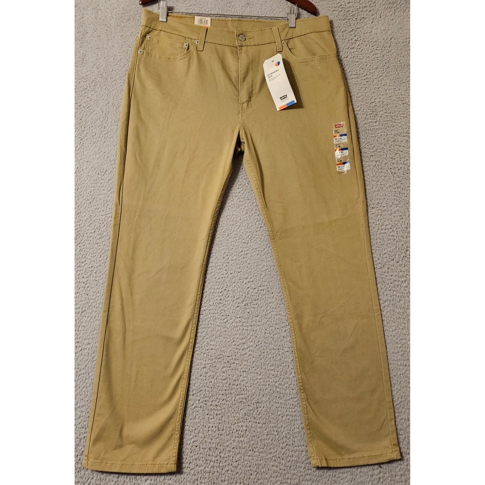 Levis 511 Slim Fit All Seasons Tech Stretch Pants Khaki Tan 36x30 045113376 NWT